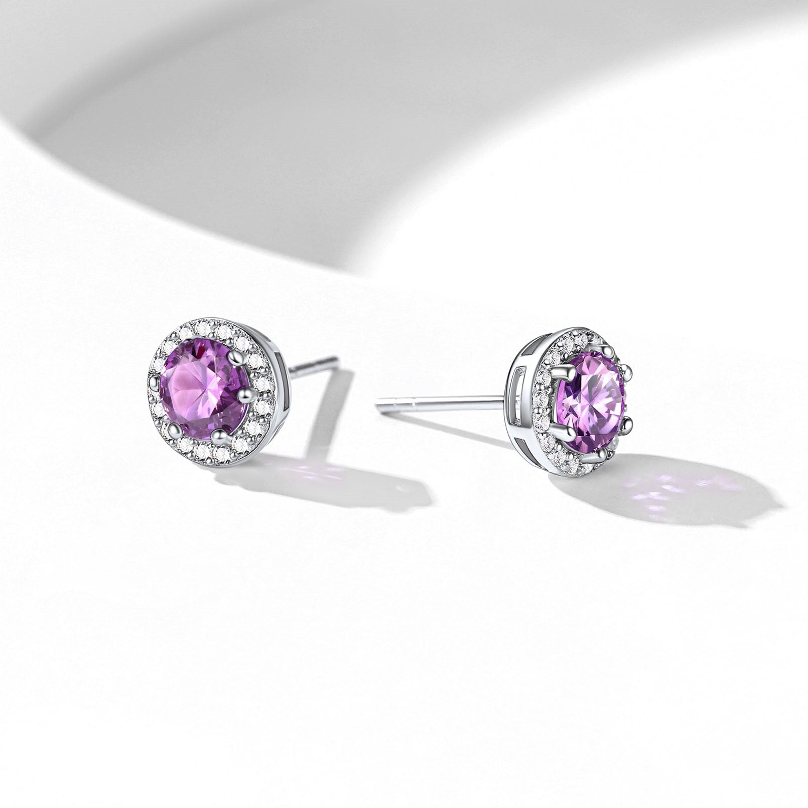 November Halo Birthstone Earrings