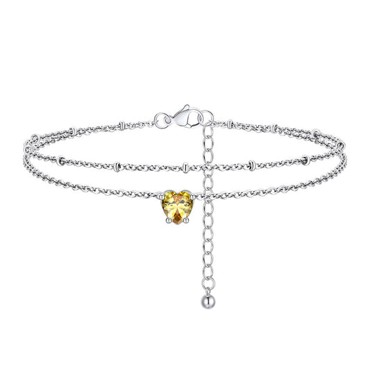 November Heart Birthstone Anklet FIA23770
