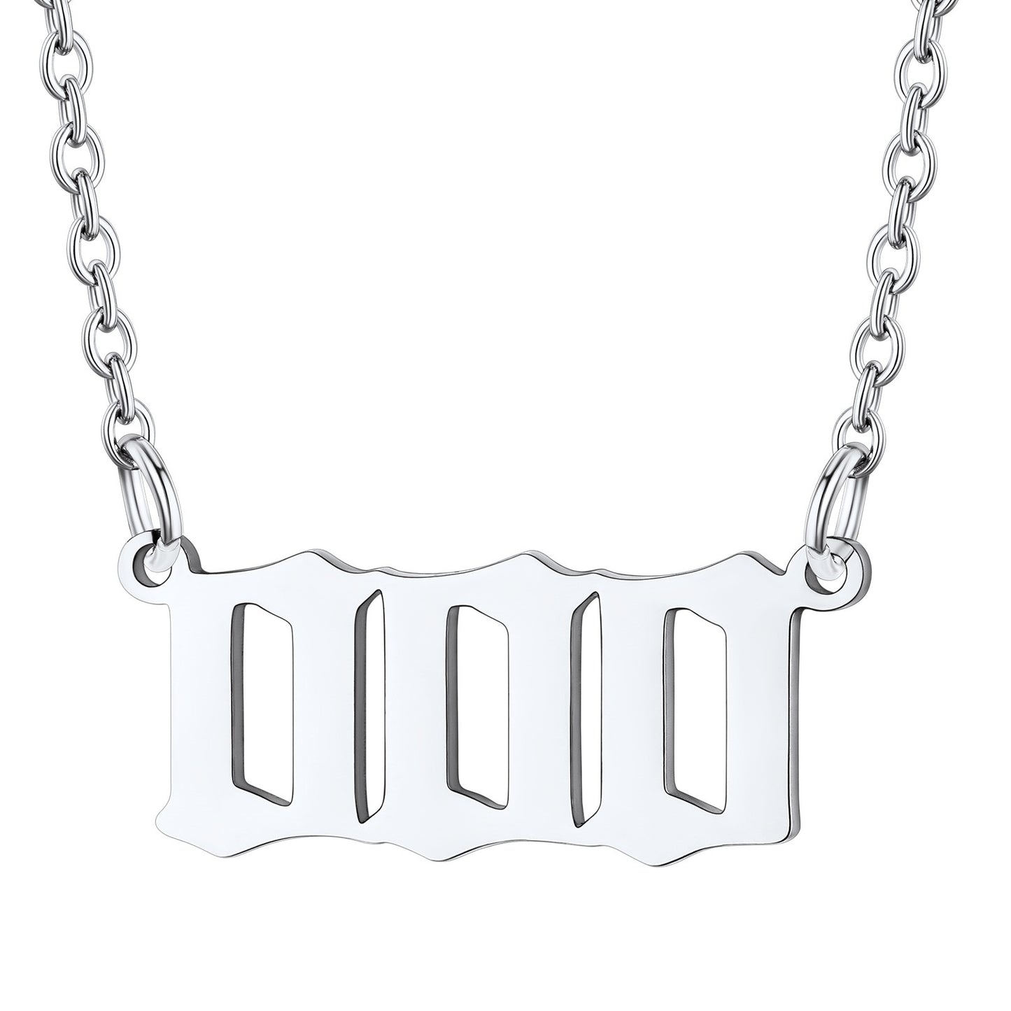 Number 000 Necklace in Stainless Steel