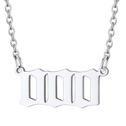 Number 000 Necklace in Stainless Steel
