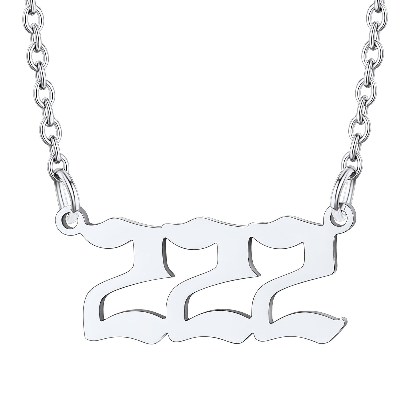 Number 222 Necklace in Stainless Steel