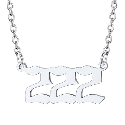 Number 222 Necklace in Stainless Steel