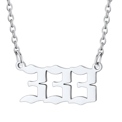 Number 333 Necklace in Stainless Steel