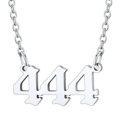 Number 444 Necklace in Stainless Steel