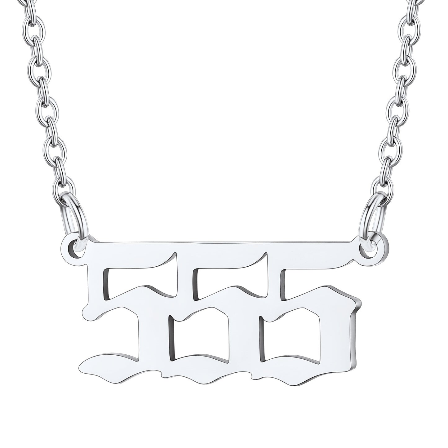 Number 555 Necklace in Stainless Steel