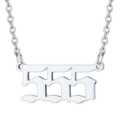 Number 555 Necklace in Stainless Steel
