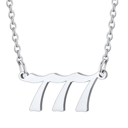 Number 777 Necklace in Stainless Steel