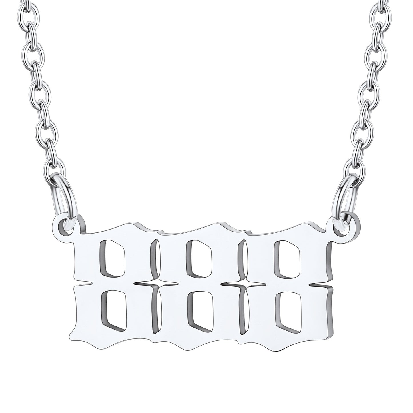 Number 888 Necklace in Stainless Steel