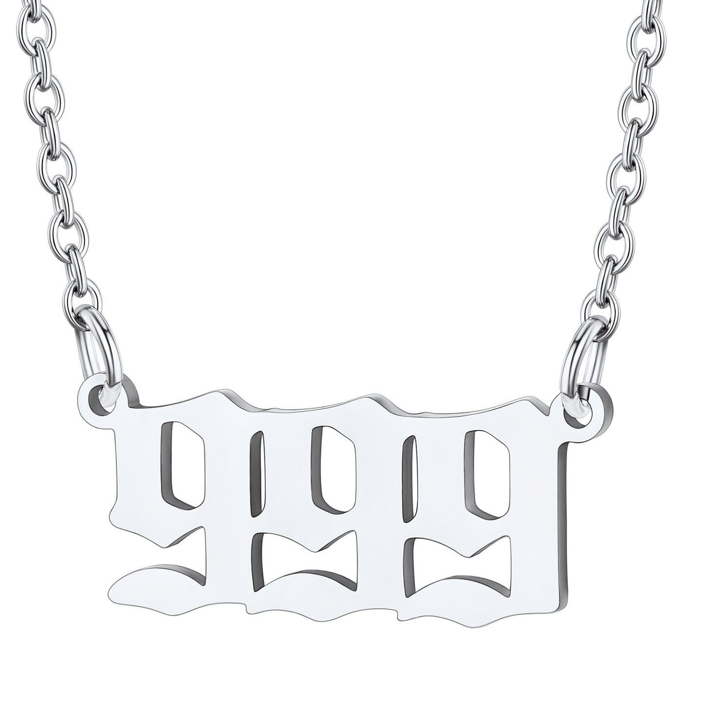 Number 999 Necklace in Stainless Steel
