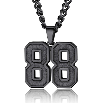 Number Necklace Sport Necklace Black Plated