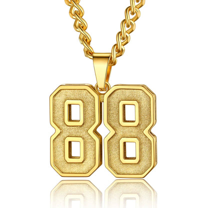 Number Necklace Sport Necklace Gold Plated