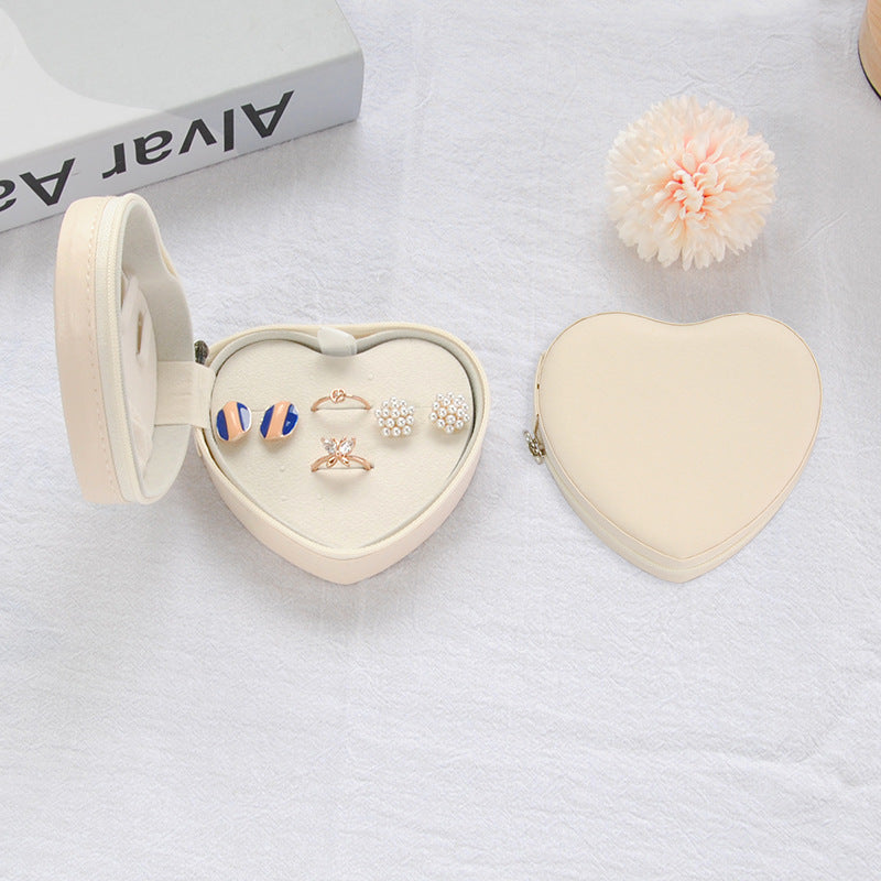 Heart Shaped Travel Jewelry Case Gift Box