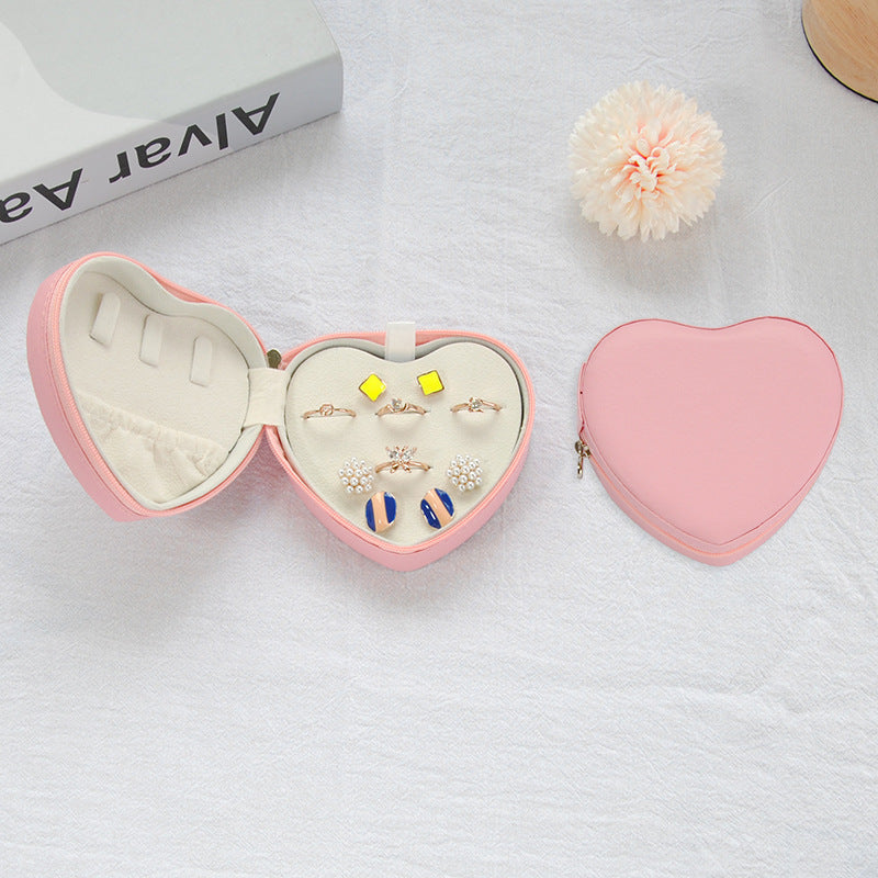 Heart Shaped Travel Jewelry Case Gift Box