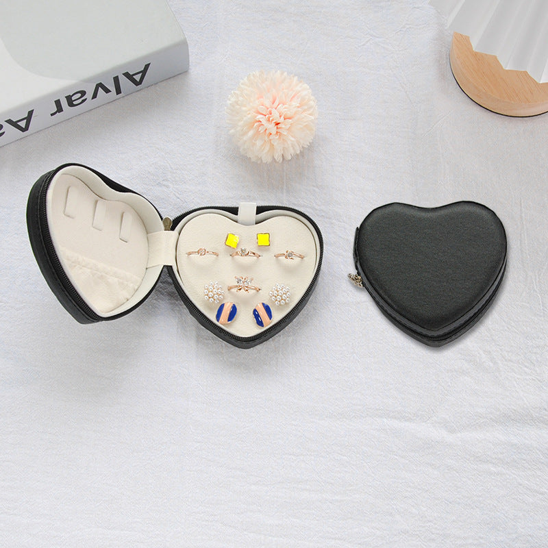 Heart Shaped Travel Jewelry Case Gift Box