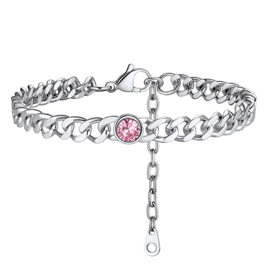 October Birthstone Anklet Silver PSA40044