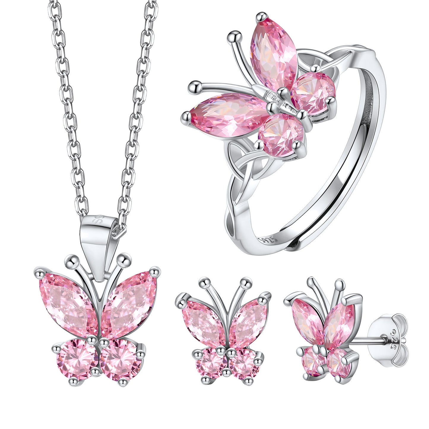 Butterfly Birthstone Jewelry Set