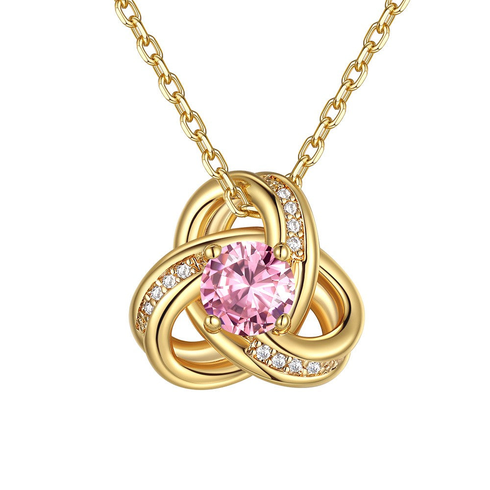 October Birthstone Love Knot Necklace