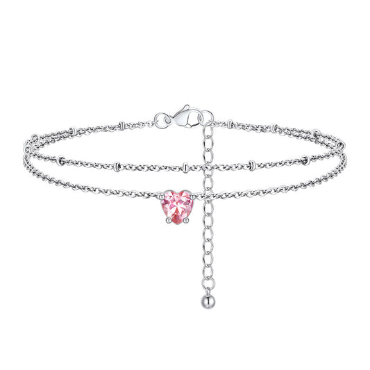 October Heart Birthstone Anklet FIA23770