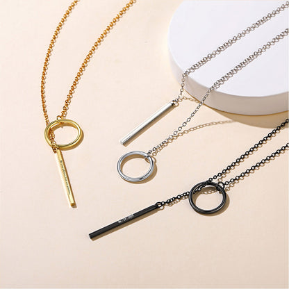 Open Circle Y Necklaces Bar Long Necklaces in different color