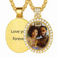 Personalized Oval Cubic Zirconia Picture Necklace for Men Women