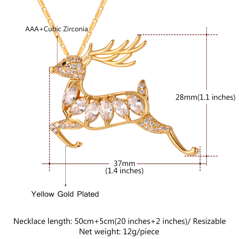 ⚡Flash Sale Christmas Reindeer Pendant Necklace Brooch Pin