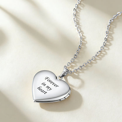 Custom 2 Hearts Locket Necklace with Pictures