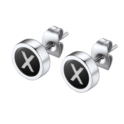 Initial X Stud Earrings