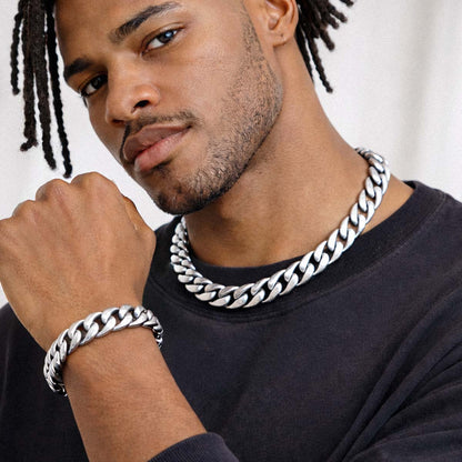 Personalized Engravable Cuban Chain Necklace & Bracelet Set