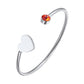 Birthstone Bangle For Women Heart Cuff Bracelet
