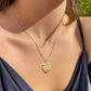 Personalized Engraved Heart Birthstone Necklace Gold Plated
