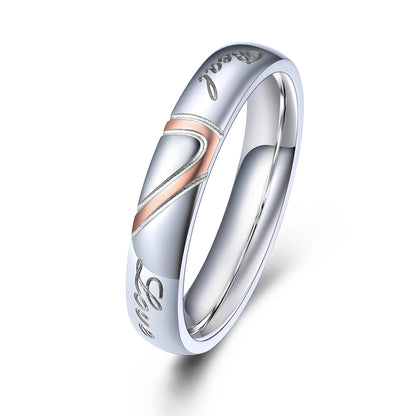 Heart Matching Promise Rings for Couple