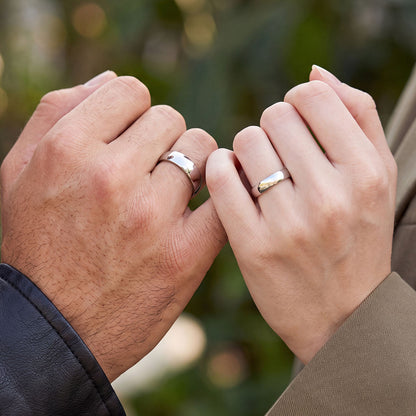 Personalized Matching Couple Rings – Custom Plain Dome Bands
