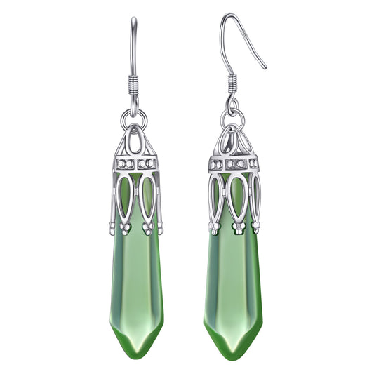 Crown Wrap Hexagon Crystal Earrings Sterling Silver For Women Girl