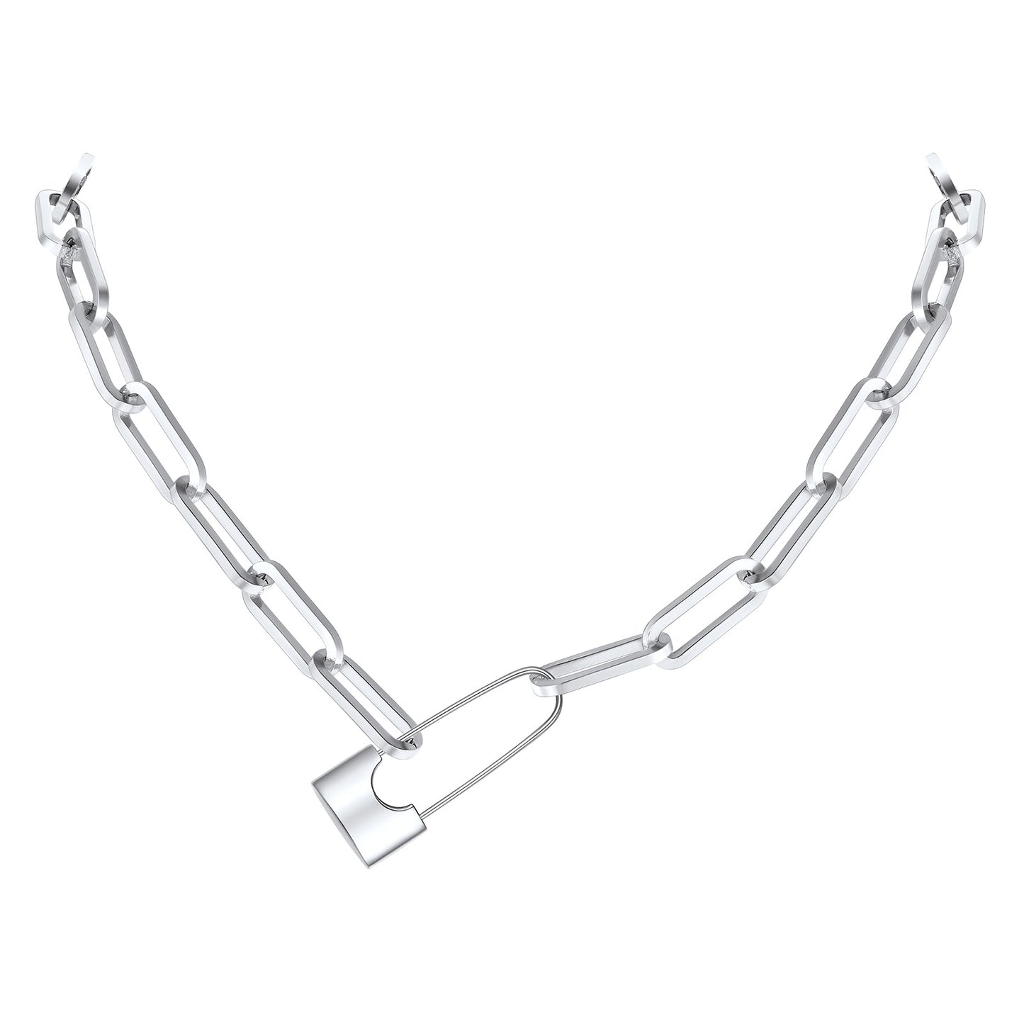 Padlock Choker Necklace in Stainless Steel
