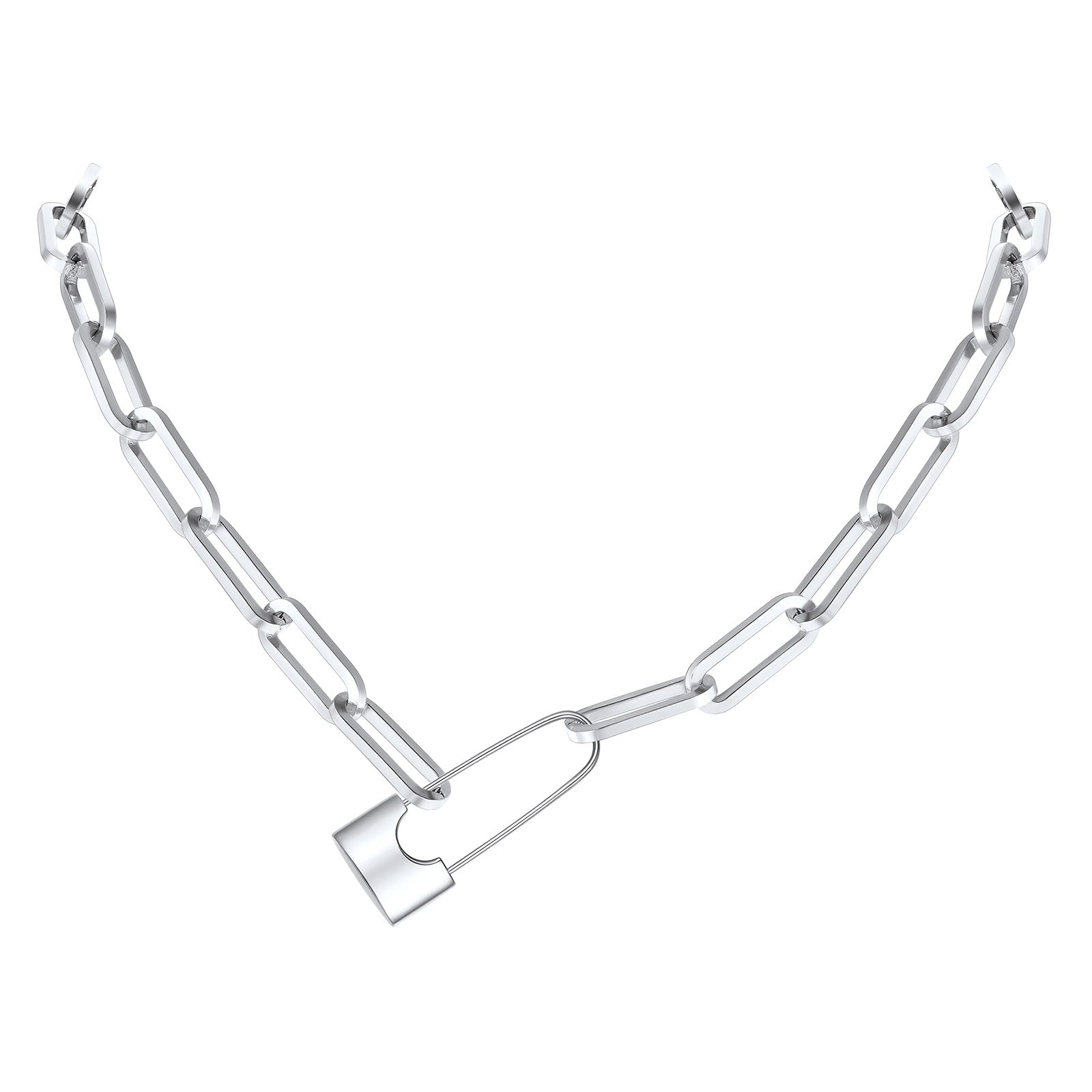 Padlock Choker Necklace in Stainless Steel