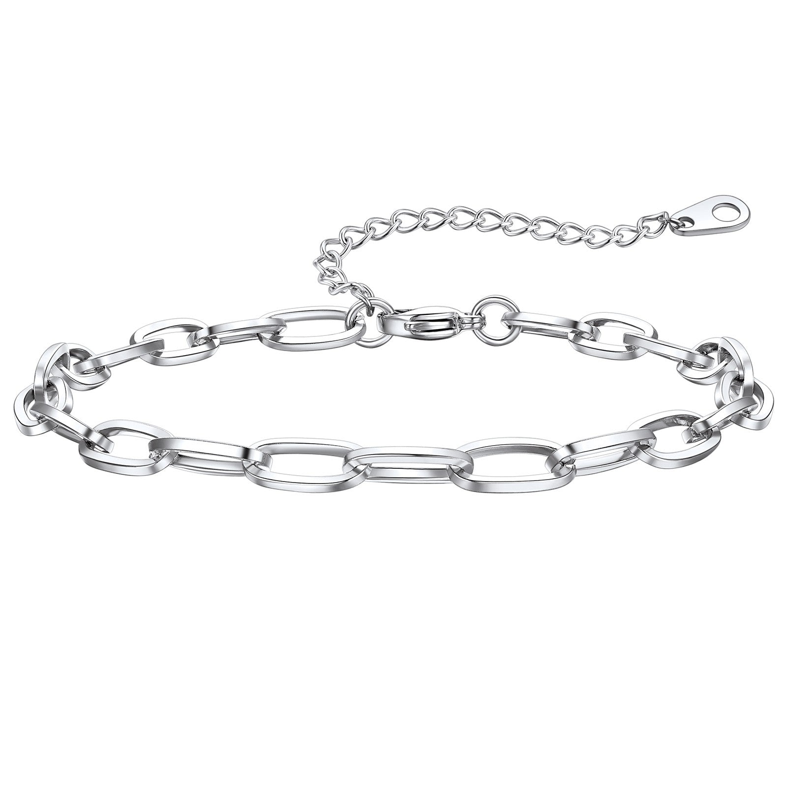 Paperclip Chain Ankle Bracelet for Women
