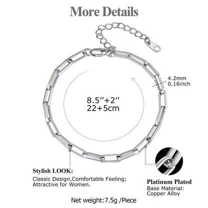 Paperclip Chain Anklet dimension, durable