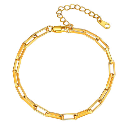Paperclip Chain Anklet in gold