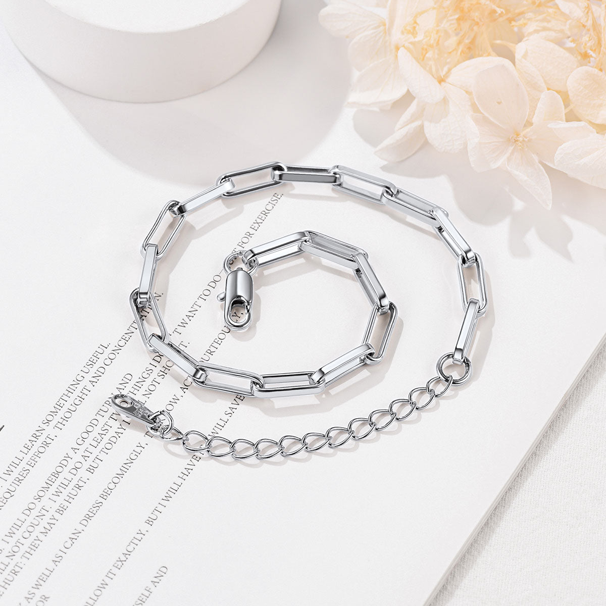 Paperclip Chain Anklet in steel