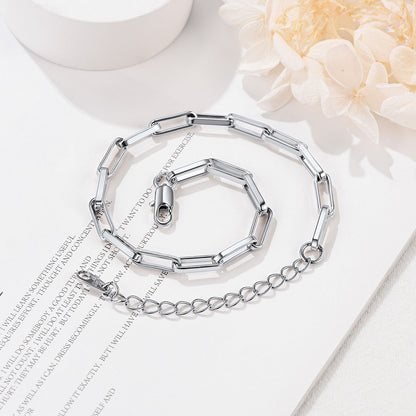Paperclip Chain Anklet in steel