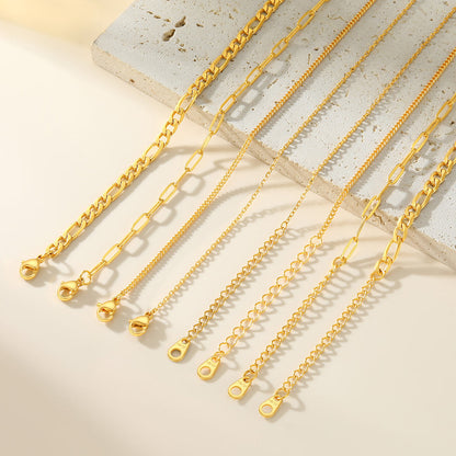 Paperclip Cuban Figaro Chain Anklet Set 