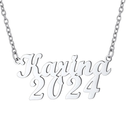 Personalized Birth Year Name Necklaces