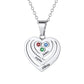 Personalized Birthstone Heart Necklace with 2 3 Names Engraved