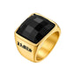 Personalized Black Onyx Signet Band Ring for Men