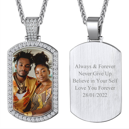 Personalized Cubic Zirconia Dog Tag