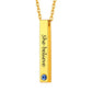 Personalized Engravable Birthstone Bar Necklace gold