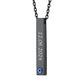 Personalized Engravable Birthstone Bar Necklace black