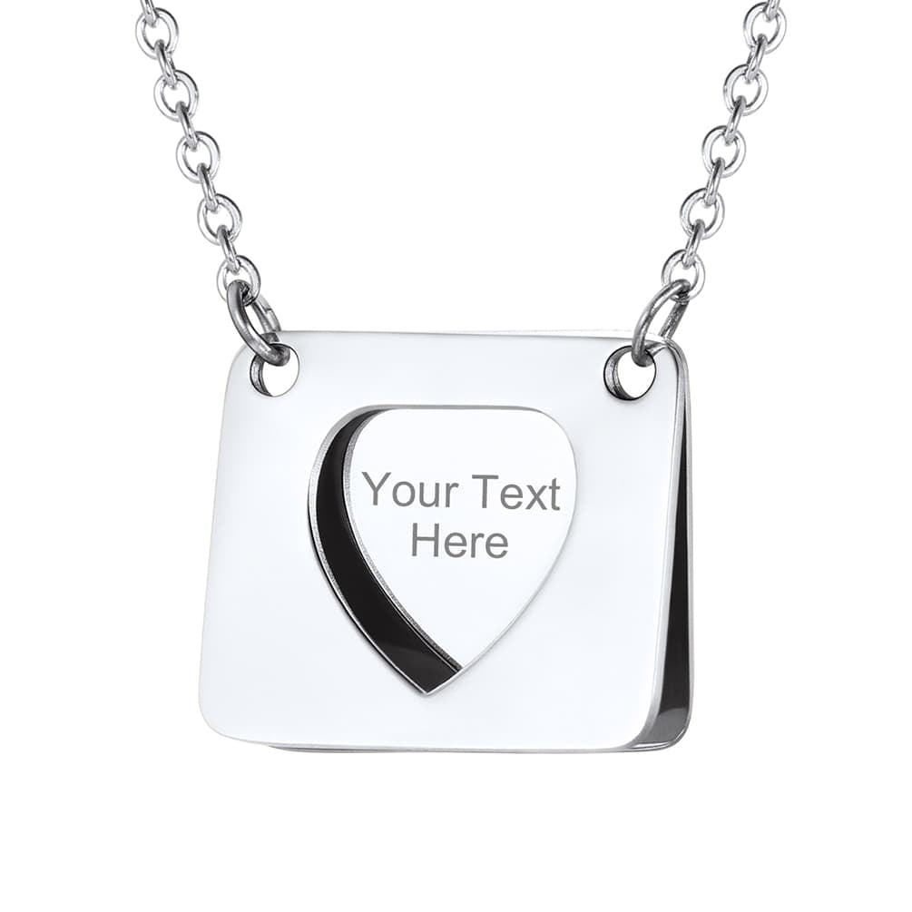 Personalized Envelope Heart Engraved Necklace