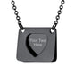 Personalized Envelope Heart Engraved Necklace Black