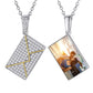Personalized Envelope Photo Necklace With Cubic Zirconia